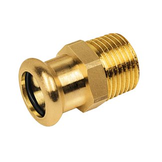 Bonfix Rotkupfer Außengewinde x Press Anschlussstück (Wasser) | 1 1/2 x 35