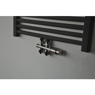 Riko Thermostat-Unterblock-Set, gerade, Gebürsteter Stahl
