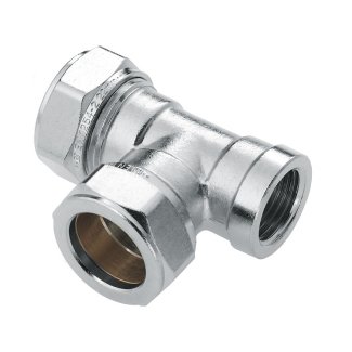 Bonfix verzinnt Klemm x Klemm x Innengewinde T-Stück | 15 x 15 x 1/2