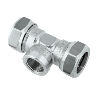 Bonfix verzinnt Klemm x Innengewinde x Klemm T-Stück | 22 x 3/4 x 22