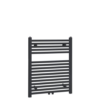 80x60 cm - 550 Watt - Ecorad Badheizkörper - Matt Schwarz (RAL9005) - Universal-6 Anschlüsse