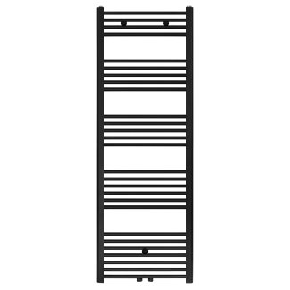 160x50 cm - 900 Watt - Ecorad Badheizkörper - Matt Schwarz (RAL9005) - Universal-6 Anschlüsse