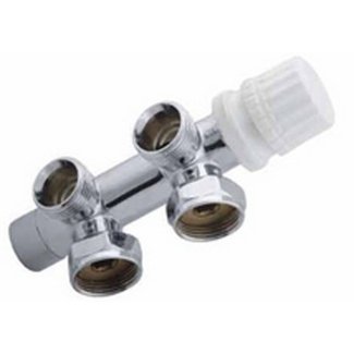 Thermostat-Unterblock 3/4", winklig-rechts, Chrom