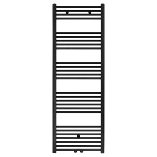 160x40 cm - 700 Watt - Ecorad Badheizkörper - Matt Schwarz (RAL9005) - Universal-6 Anschlüsse