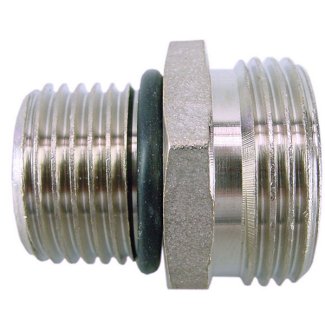 Rd-901 Nippel 1/2" Außengewinde lang x 3/4" Eurokonus + O-Ring, vernickelt