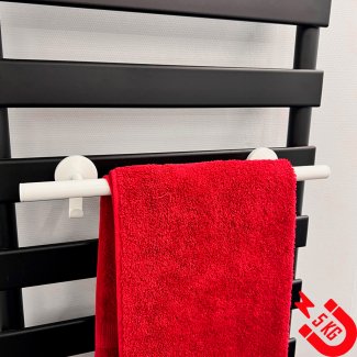 BSXL Magnetisches 400 mm Handtuchregal mit Haken für Heizkörper – Weiß